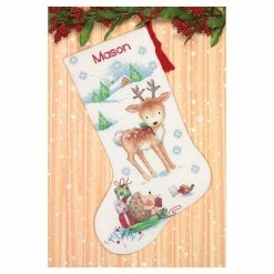 Coupon 🧨 Dimensions® Counted Cross Stitch Kit, Reindeer & Hedgehog Stocking 🧨
