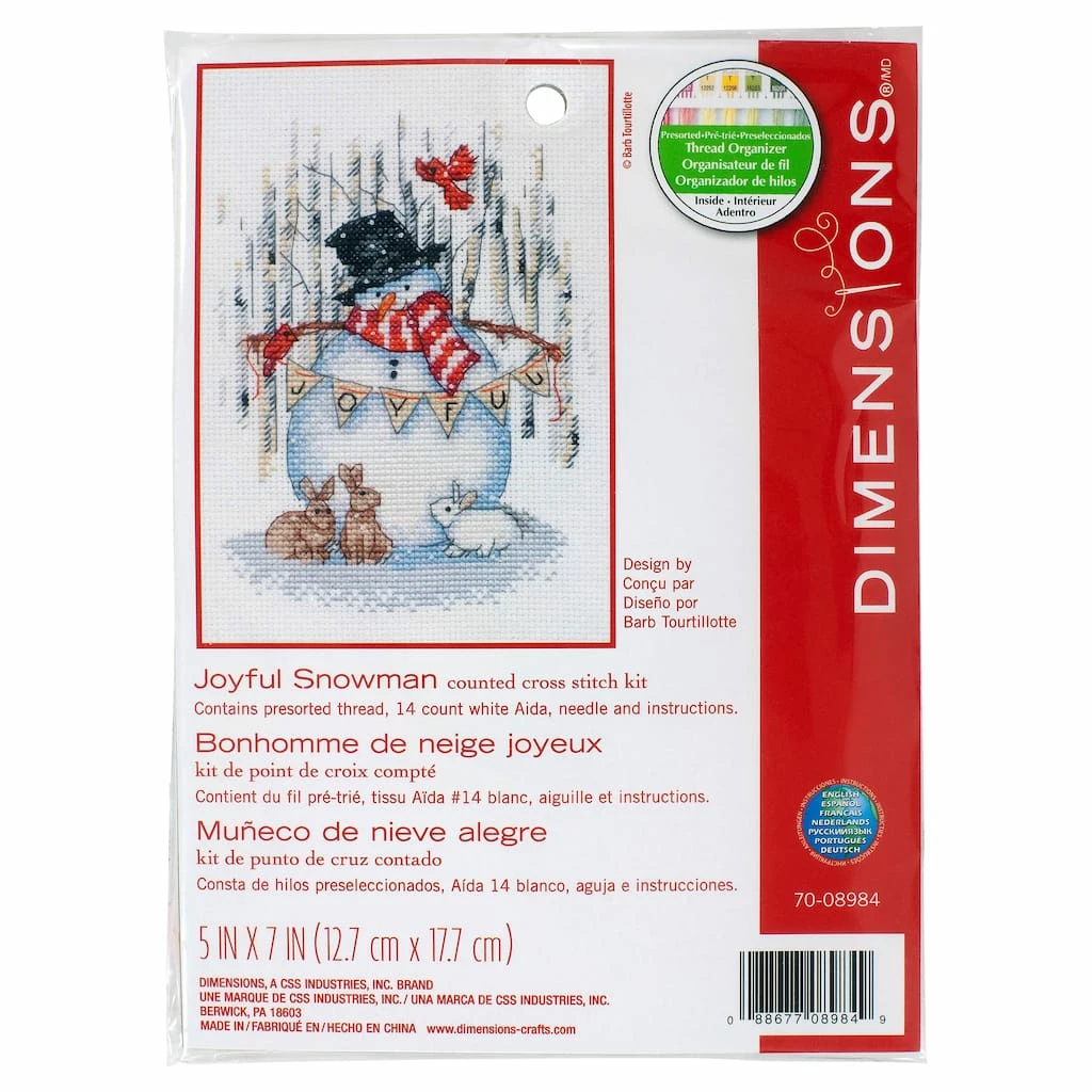 Outlet 𧨠Dimensions® Counted Cross Stitch Kit, Joyful Snowman π - Image 2