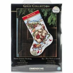Best Sale 👏 Dimensions® Gold Collection Santa's Journey Stocking Counted Cross Stitch Kit 👍