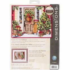 Discount 🛒 Dimensions® Home For The Holiday Counted Cross Stitch Kit 🔥