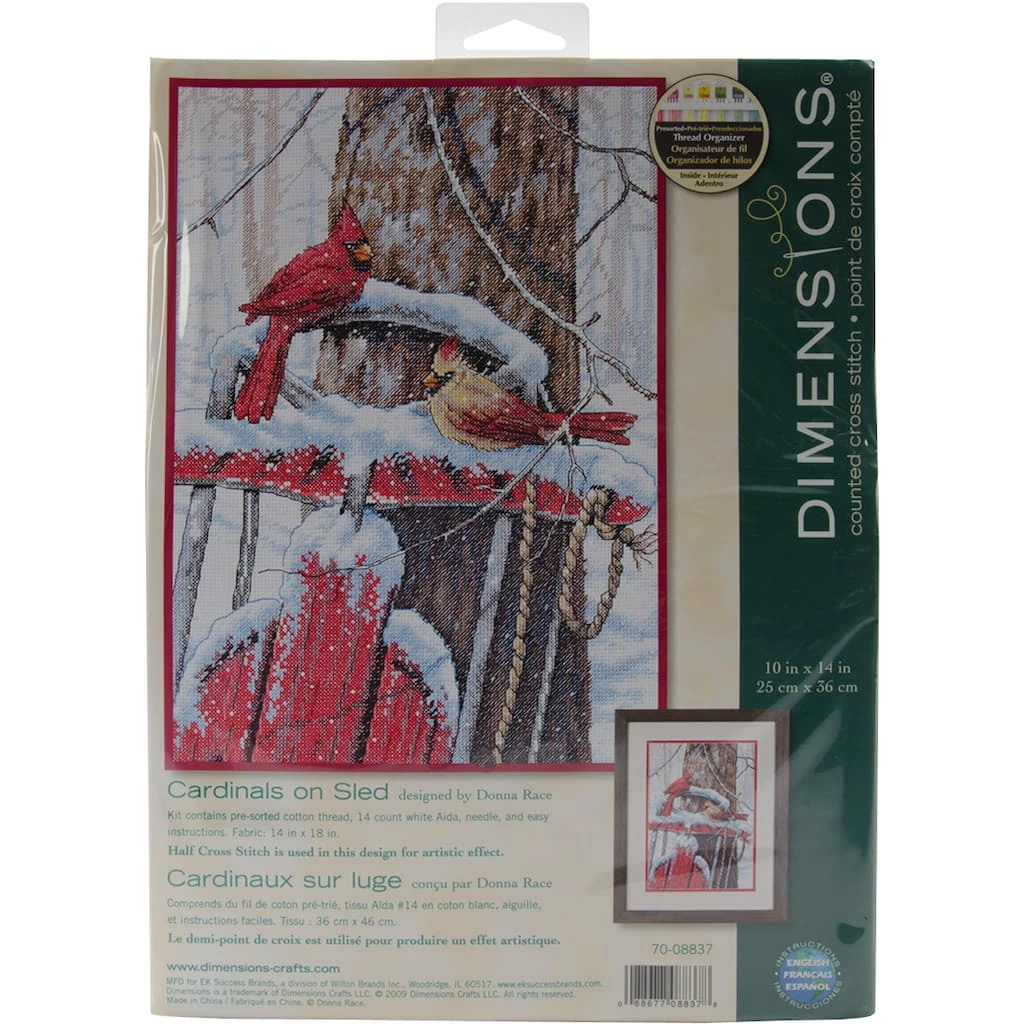 Budget π€© Dimensions® Cardinals on Sled Counted Cross Stitch Kit π