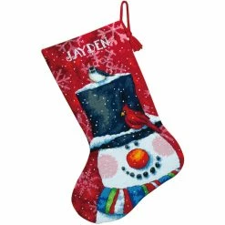 Buy 👍 Dimensions® Snowman & Friends Stitched Wool & Floss Stocking Needlepoint Kit 🔔