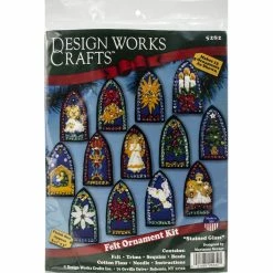 Coupon ⭐ Design Works Stained Glass Felt Ornament Kit, 13ct. 👍