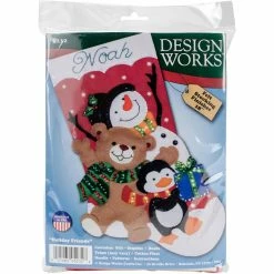 Best Pirce 😍 Design Works™ Holiday Friends 18" Felt Stocking Applique Kit 💯