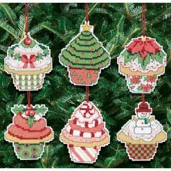 Deals 🛒 Janlynn® 🎁 Christmas Cupcake Counted Cross Stitch Ornaments Kit 😀