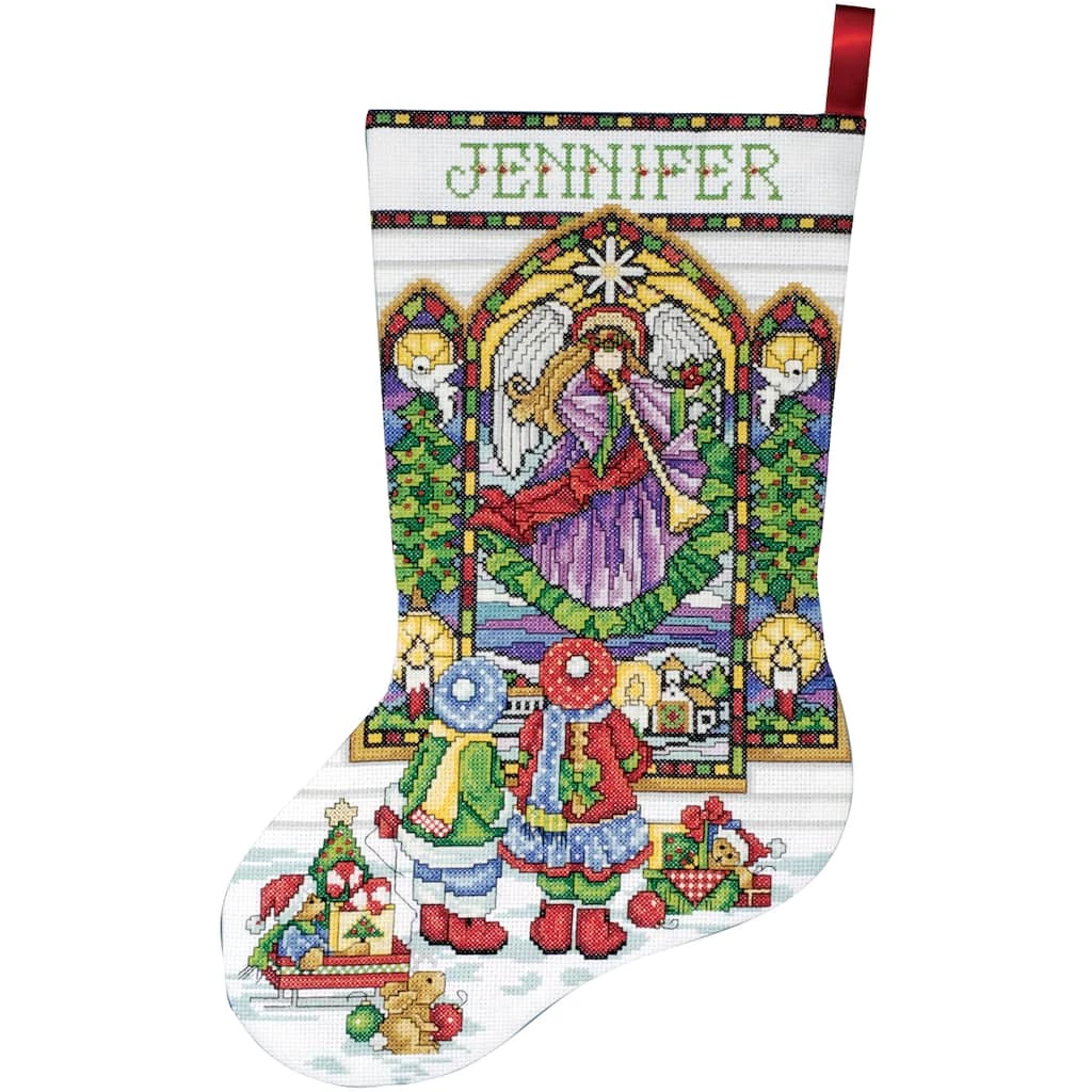 Cheap β€οΈ Design Works™ Stained Glass Counted Cross Stitch Stocking Kit βοΈ