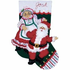 Coupon 👏 Design Works™ Dancing Claus 18" Felt Stocking Applique Kit ⌛