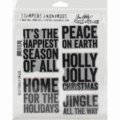 Wholesale 🥰 Stampers Anonymous Tim Holtz® Bold Tidings #3 Cling Stamps 😀