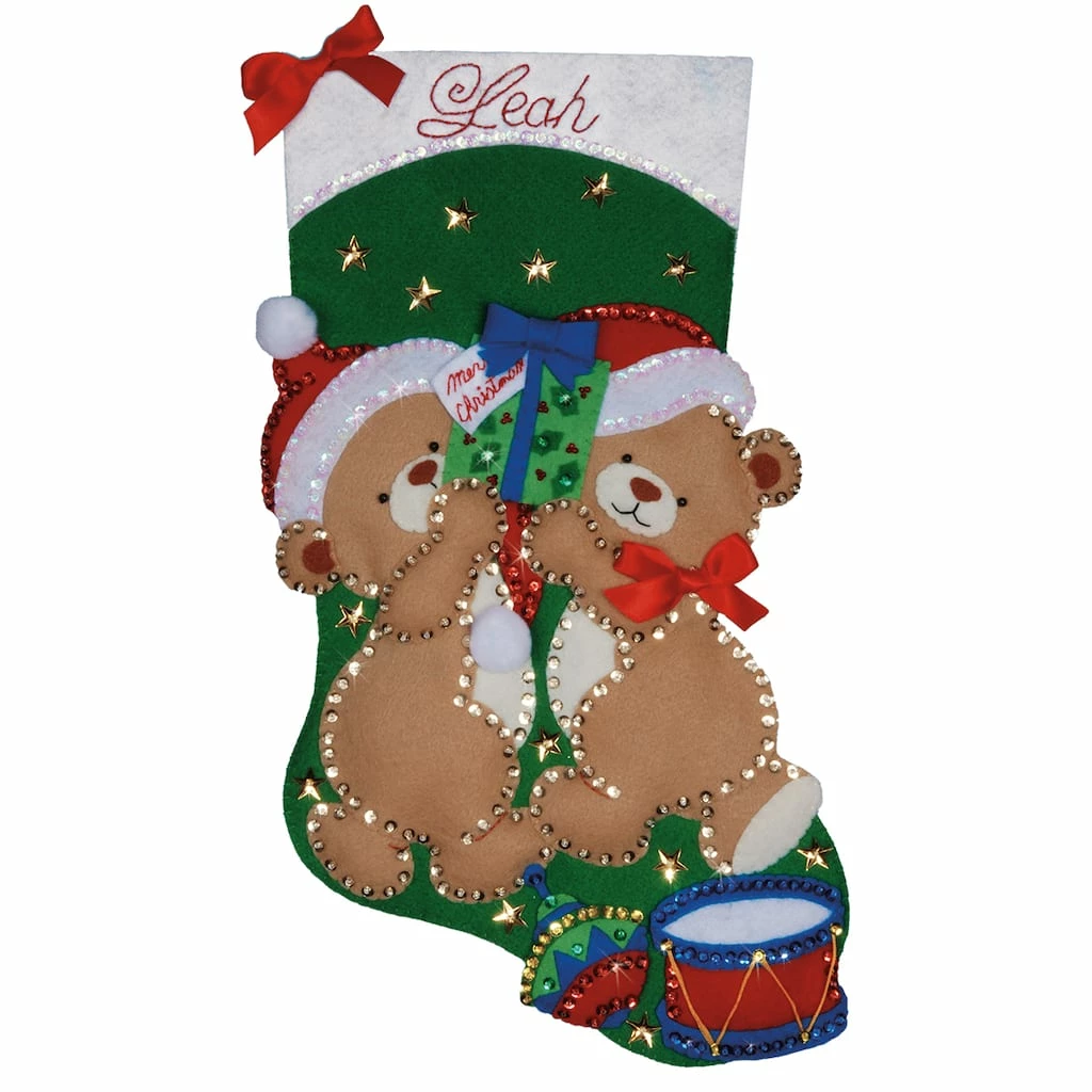 Brand new π Design Works™ Teddy Bear Fun Felt Stocking Applique Kit π