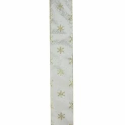 Cheapest ⭐ 2.5" x 10yd. Wired Damask with Sparkling Snowflakes 🎅 Christmas Ribbon by Northlight 😉