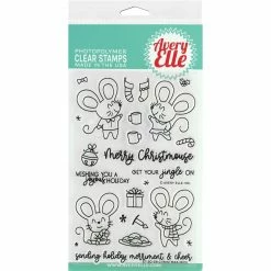 Wholesale 🥰 Avery Elle 🎁 Christmas Mice Clear Stamps ⭐