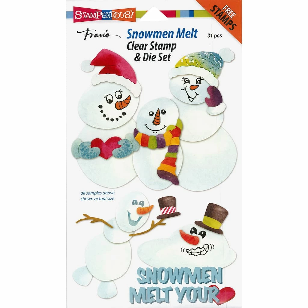 Top 10 π Stampendous® Fran's Snowmen Melt Clear Stamp & Die Set π