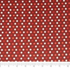Coupon 🔔 SINGER 🎁 Christmas Holiday Red And White Dots Cotton Fabric ❤️