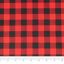 New 🛒 SINGER ❄ Christmas Holiday Red Buffalo Check Cotton Fabric 🔥