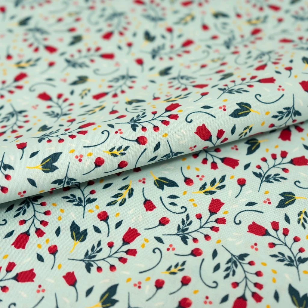 New π₯ SINGER π Christmas Tiny Flowers Cotton Fabric π - Image 2