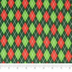 Flash Sale 💯 SINGER ❄ Christmas Diamonds Print Cotton Fabric ✔️
