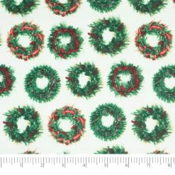 Best Pirce 👍 SINGER ❄ Christmas Wreaths Cotton Fabric 🛒