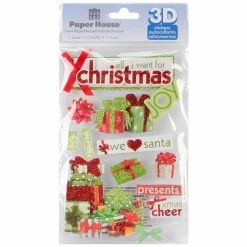 Cheap ✔️ Paper House 3D Stickers 4.5"X7.5" -All I Want For ❄ Christmas by Paper House Productions ⌛