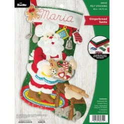 Coupon 🔥 Bucilla® Gingerbread Santa Felt Stocking Applique Kit 🔔