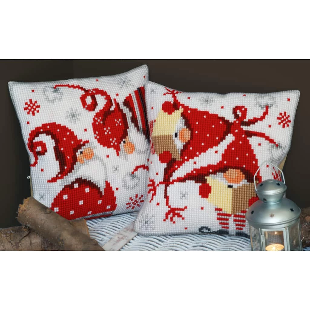 Best reviews of ❤️ Vervaco 🎅 Christmas Gnomes II Stitched in Yarn Needlepoint Cushion Top Kit ❤️ - Image 2