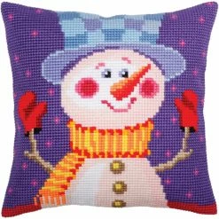 Best Sale 🌟 RTO Collection D'Art® Cheerful Snowman Stamped Needlepoint Cushion Kit 🧨