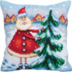 Outlet 🧨 Collection D'Art® Stamped Needlepoint Santa From Lapland Cushion Kit 👏