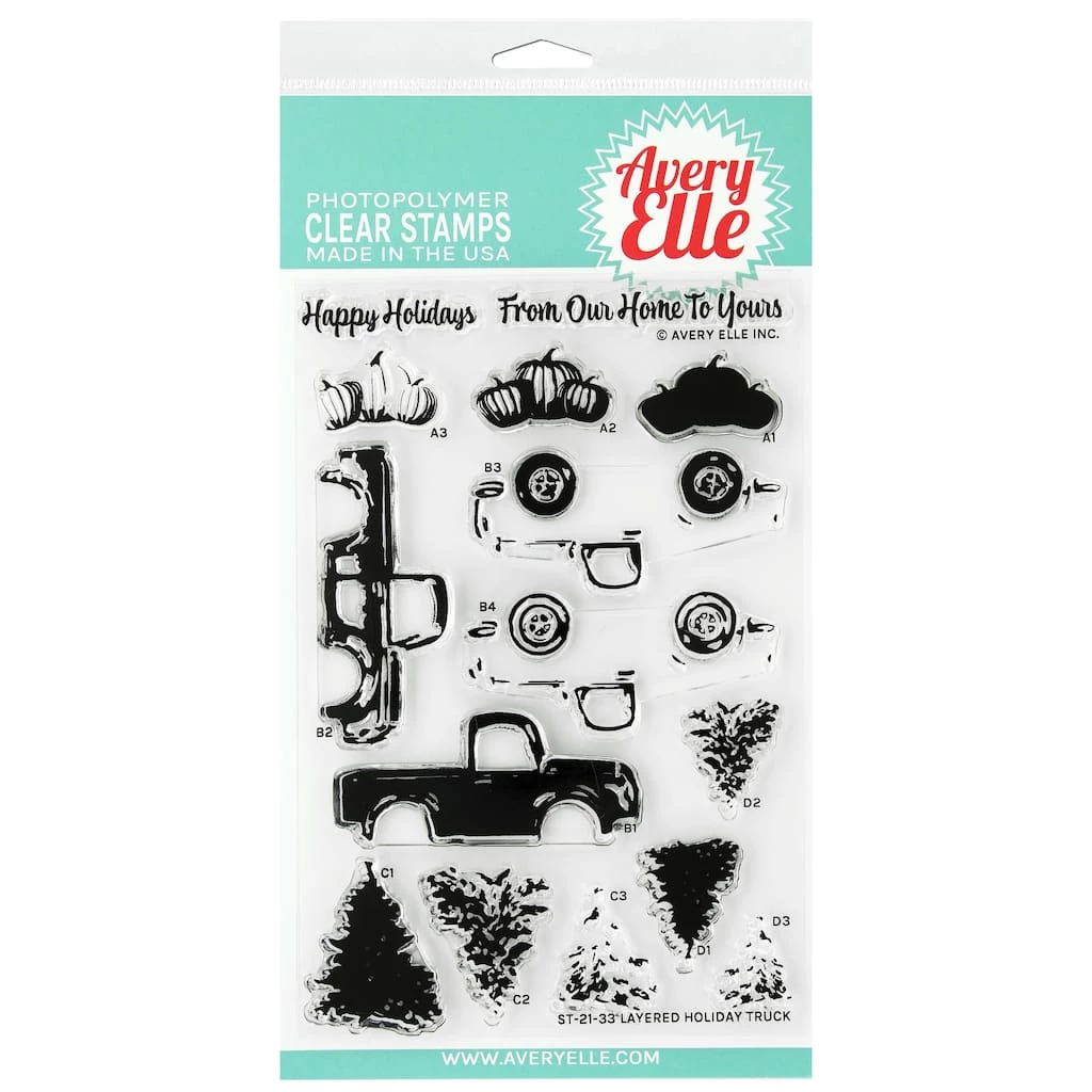 Discount 𧨠Avery Elle Layered Holiday Truck Clear Stamp Set π