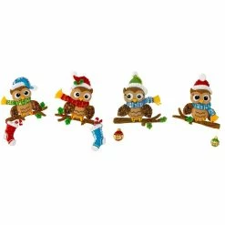 Outlet 🥰 Bucilla® 🎅 Christmas Owls Felt Ornaments Applique Kit Set 🎉