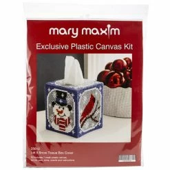 Cheap 🎉 Mary Maxim 5'' Let It Snow Plastic Canvas Tissue Box Kit, 7ct. 🌟