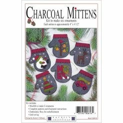 Hot Sale 🔥 Rachel's of Greenfield Charcoal Mittens Felt Ornament Kit 🥰