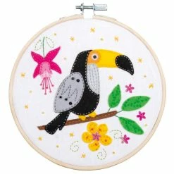 Cheapest 🎉 Vervaco 6" Round Toucan Felt Applique Kit 🔔