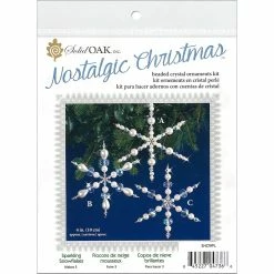 Outlet ⌛ Solid Oak Nostalgic 🎄 Christmas™ Sparkling Snowflake Beaded Ornament Kit 😉
