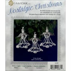 Coupon ❤️ Solid Oak Nostalgic 🎁 Christmas™ Silvery Angels Beaded Crystal Ornament Kit 🛒