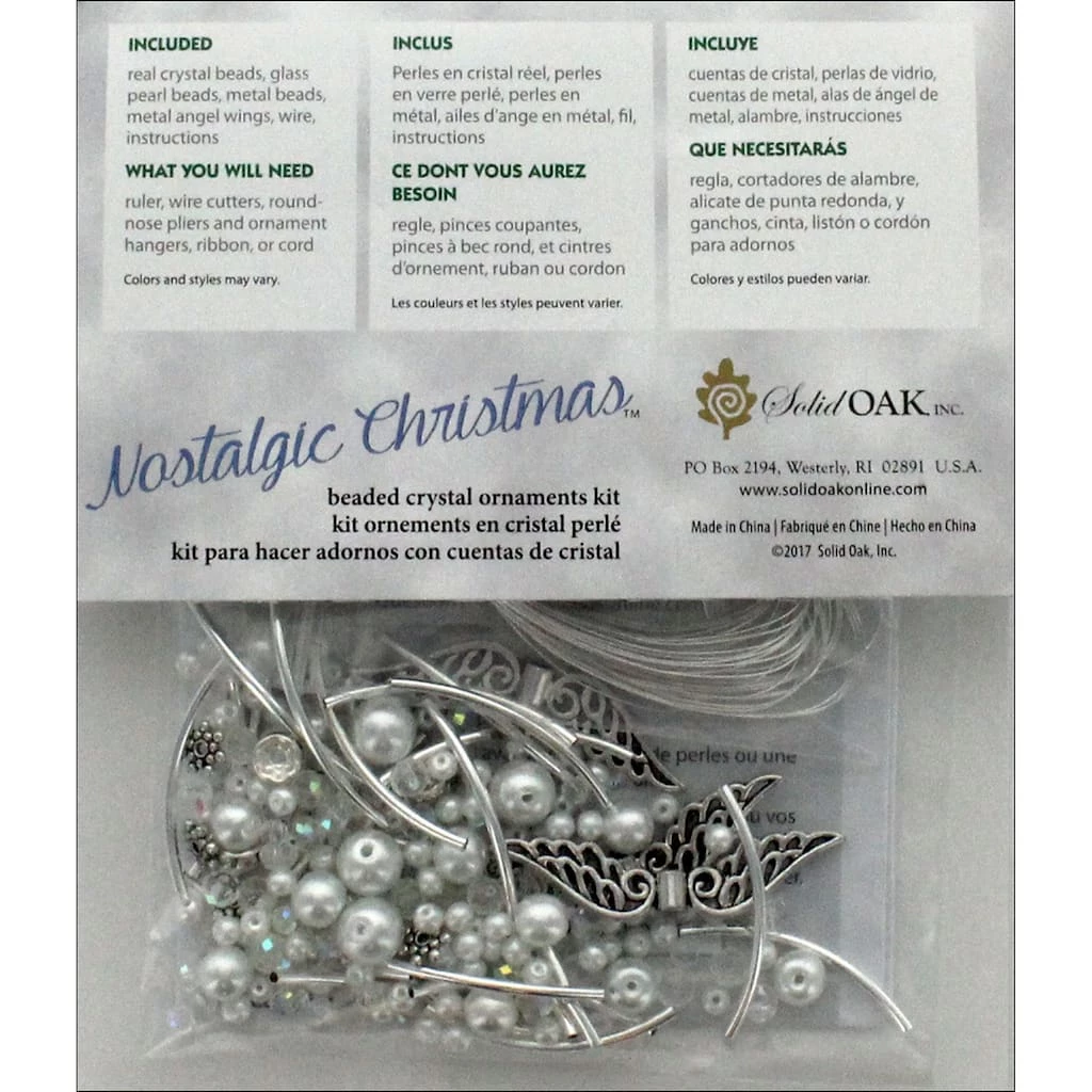 Coupon β€οΈ Solid Oak Nostalgic π Christmas™ Silvery Angels Beaded Crystal Ornament Kit π - Image 2