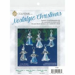 New 🤩 Solid Oak Nostalgic 🎄 Christmas™ Silver Crystal Angel Beaded Ornament Kit 🔔