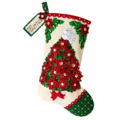 Best Sale π Bucilla Poinsettia Tree Felt Stocking Kit π