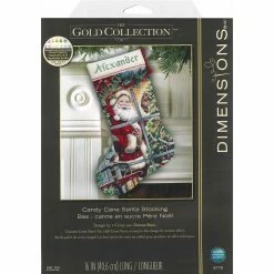 Budget 🥰 Dimensions® 🍬 Candy Cane Santa Stocking Cross Stitch Kit 🌟