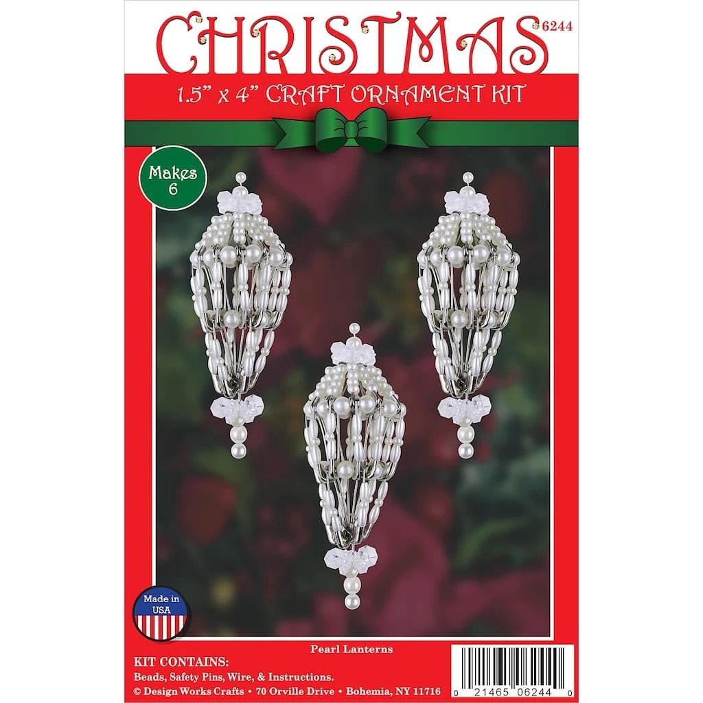 Buy π Design Works™ 6ct. Pearl Lantern Beaded Ornament Kit β