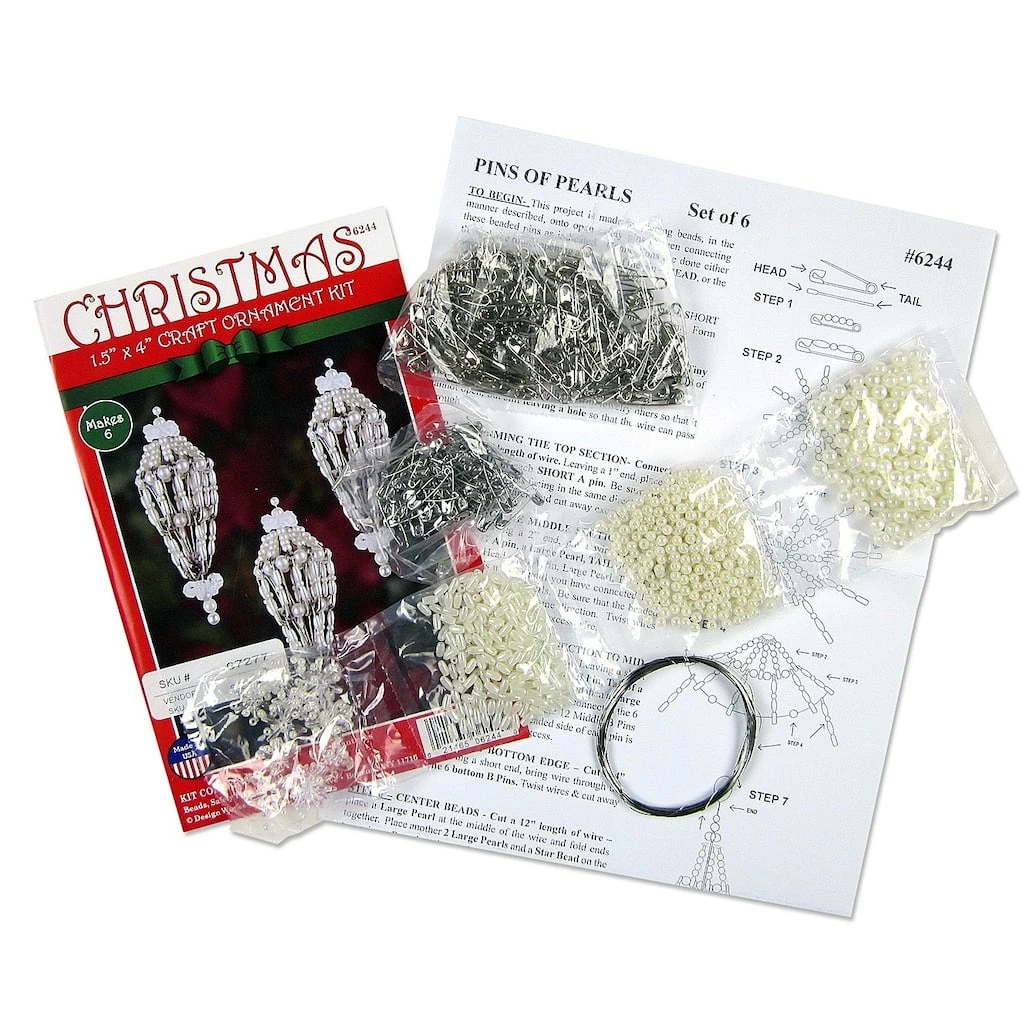 Buy π Design Works™ 6ct. Pearl Lantern Beaded Ornament Kit β - Image 2